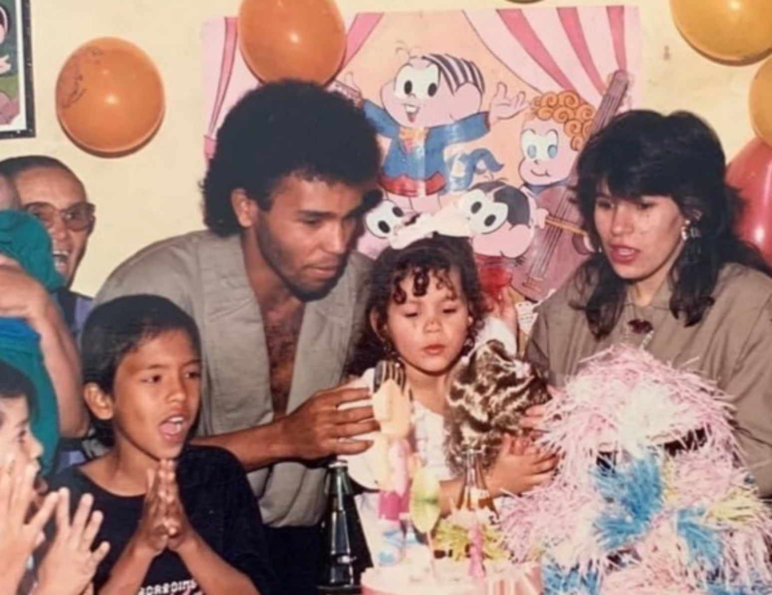 Rick e Geralda com os filhos nos anos 80