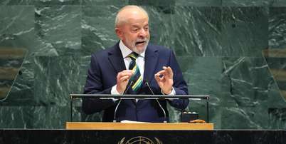 Lula durante discurso na ONU Foto: Michael M. Santiago / Getty Images