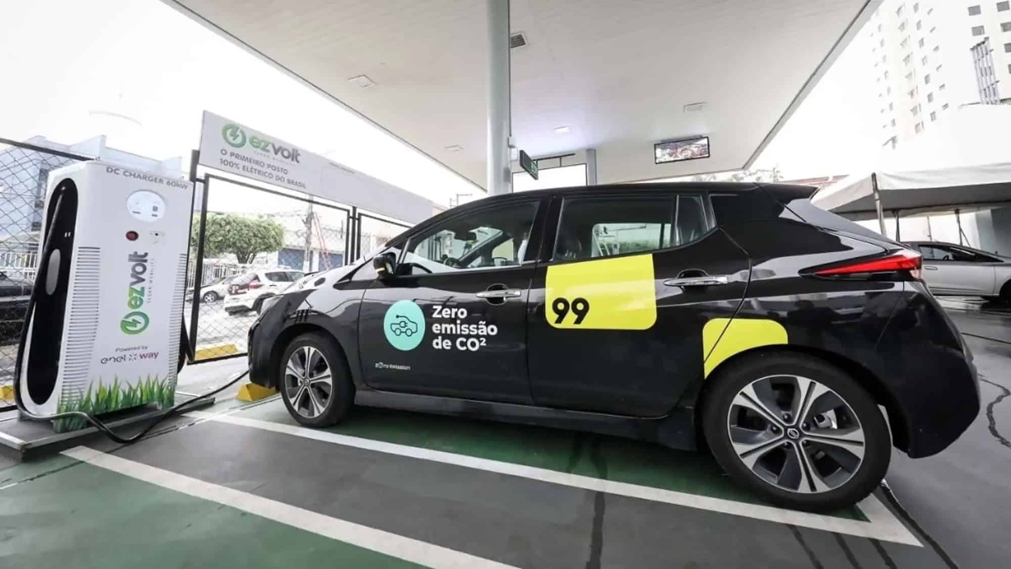 99 lança app de recarga elétrica no RJ que reúne postos de diferentes redes e oferece até 20% de desconto