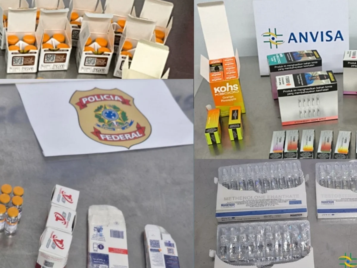 Anvisa apreende tirzepatida e anabolizantes irregulares no Galeão