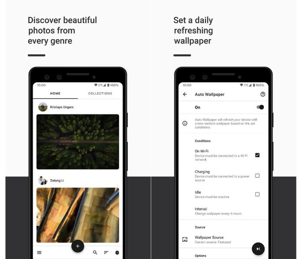 Resplash leva para o Android fotografias disponíveis no Unsplash — Foto: Reprodução/Google Play Store