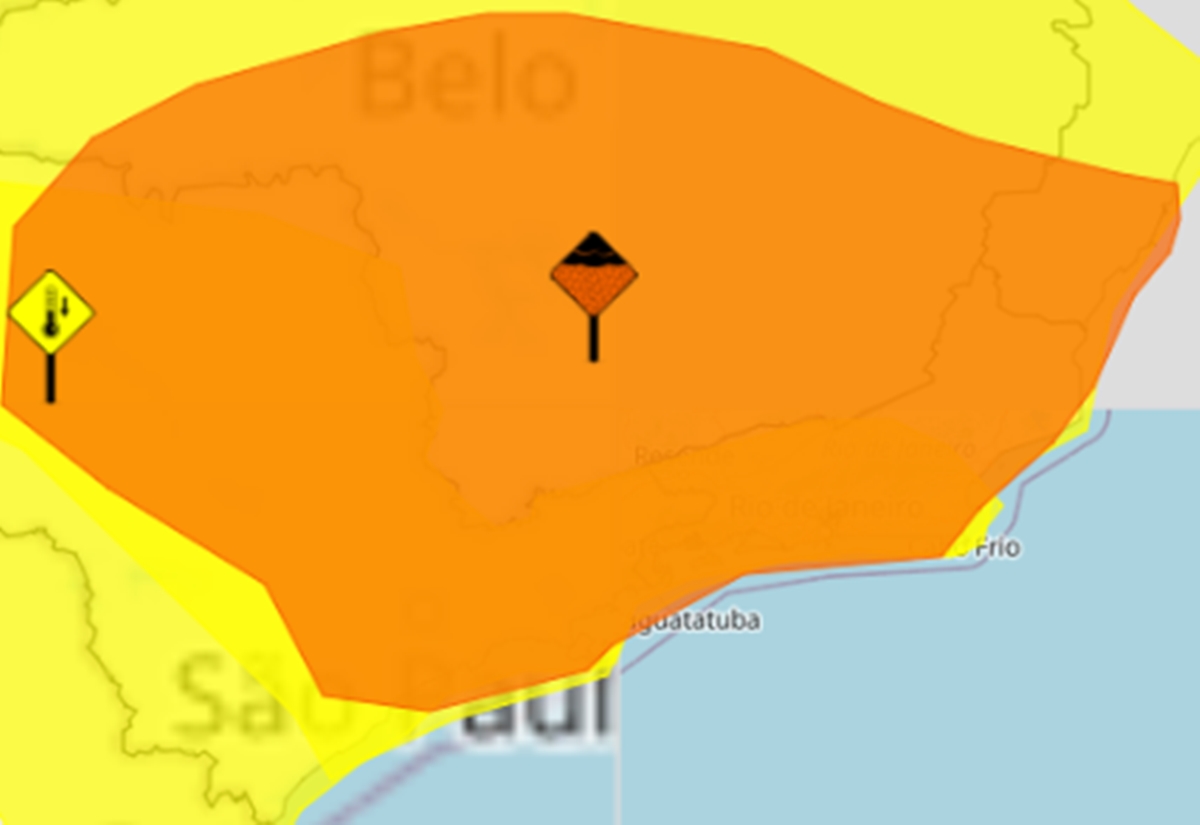 Alerta laranja para tempestades no Sudeste