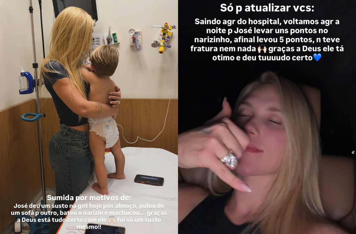 Filho de Virginia Fonseca e Zé Felipe leva cinco pontos após acidente em casa