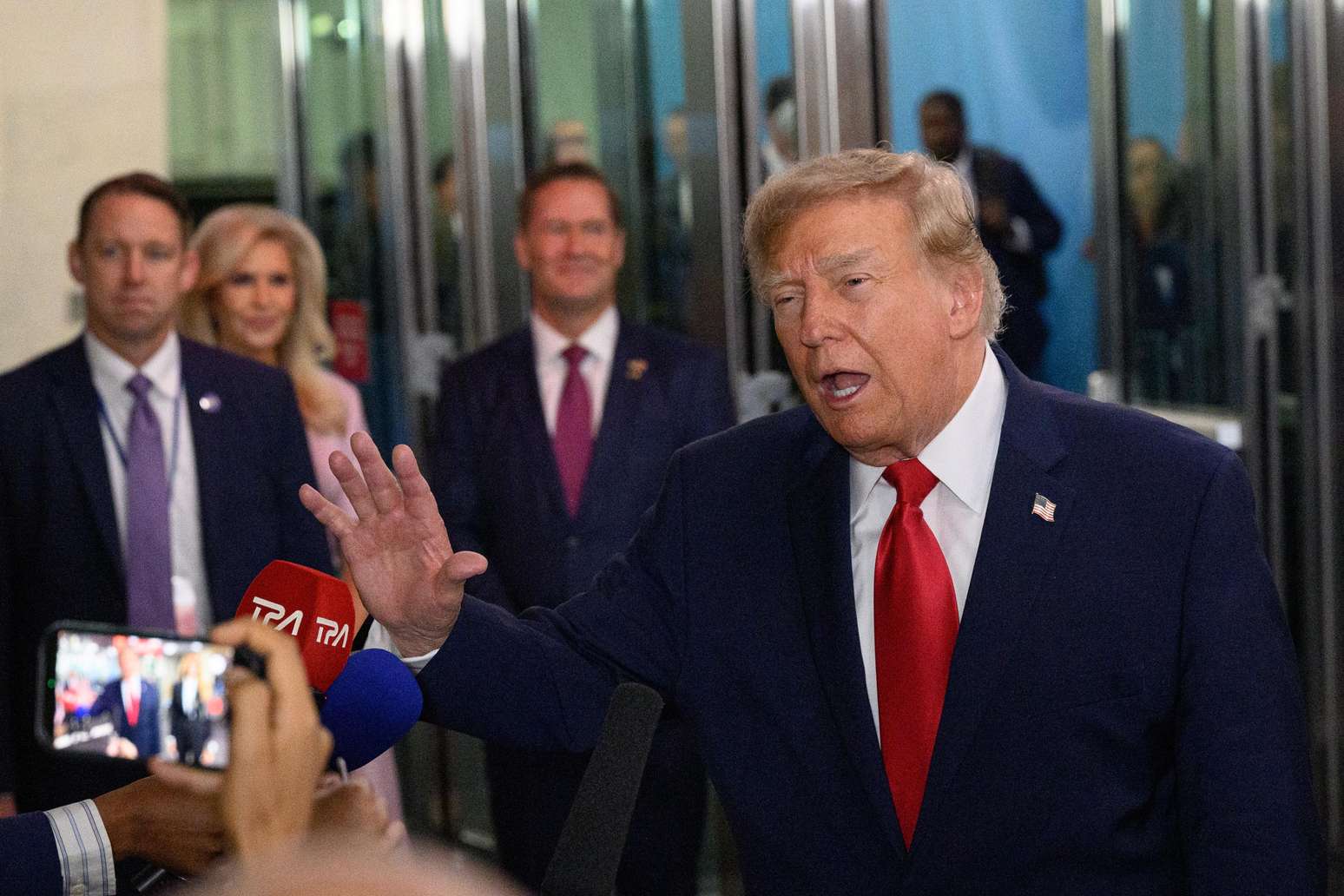 Donald Trump na chegada &agrave; ONU nesta ter&ccedil;a-feira, 22