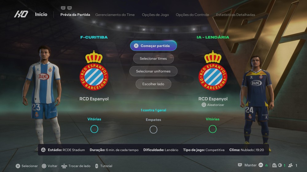 Faça o Espanyol rivalizar com o Barcelona pelo posto de maior time da cidade no EA FC 27 — Foto: Reprodução/Filipe Curitiba