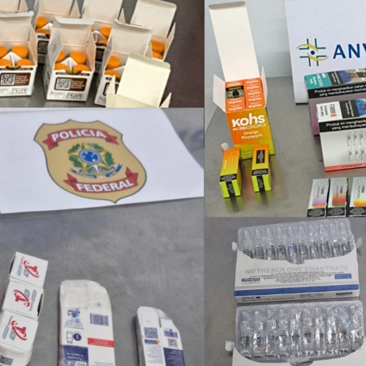 Anvisa apreende tirzepatida e anabolizantes irregulares no Galeão