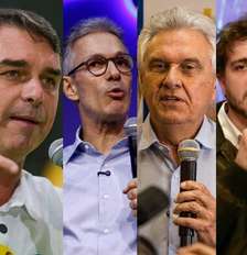 Presidenciáveis Luiz Inácio Lula da Silva (PT), Flávio Bolsonaro (PL), Romeu Zema (Novo), Ronaldo Caiado (PSD), Renan Santos (Missão) e Augusto Cury (Avante) Foto: Wilton Junior, Pedro Kirilos, Wilton Junior, Taba Benedicto, Isabella Finholdt, Daniel Teixeira/Estadão / Estadão