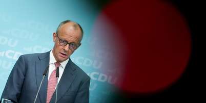 Friedrich Merz durante pronunciamento após resultado de eleição Foto: ANSA / Ansa - Brasil