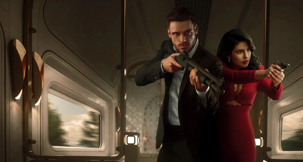 Richard Madden e Priyanka Chopra em cena de Citadel — Foto: Divulgação/Amazon Prime Video