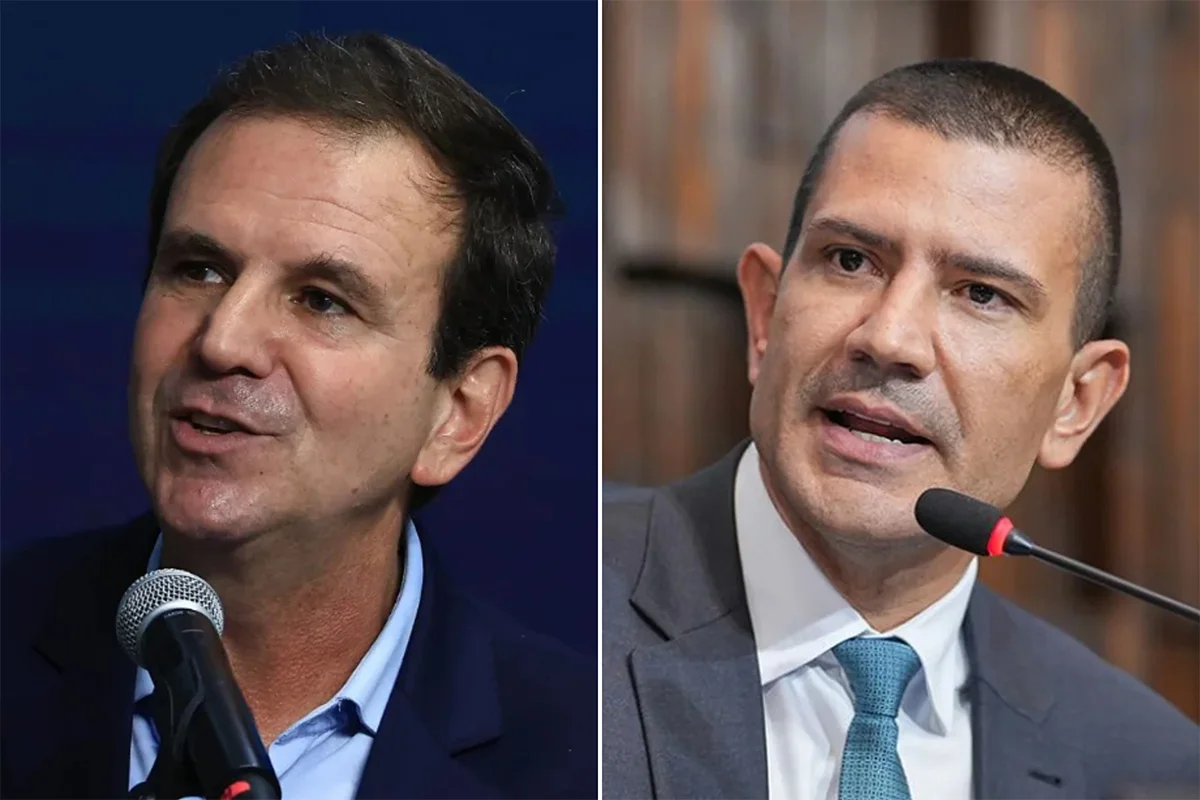 Imagem colorida de Eduardo Paes e Douglas Ruas
