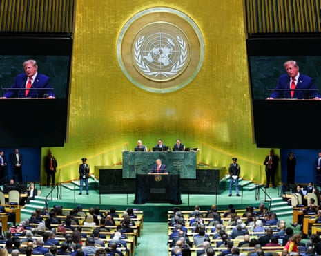 Donald Trump addresses the 81st United Nations general assembly in New York on 22 September.