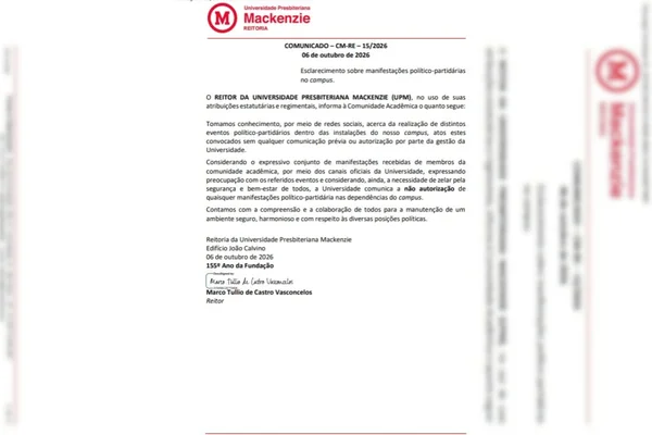 Mackenzie proíbe atos políticos após alunos convocarem assembleia pró-Lula - destaque galeria