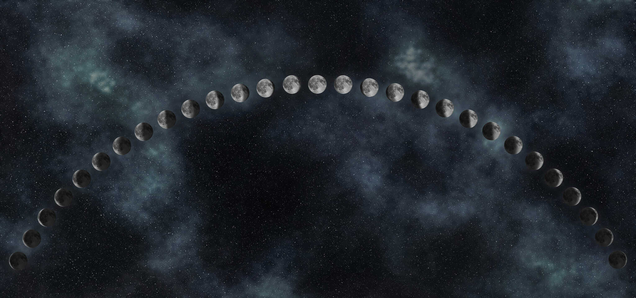 Nova, Crescente, Cheia e Minguante são apenas as quatro fases principais da Lua. – Crédito: Allexxandar – Shutterstock