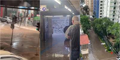 Ruas e avenidas alagadas em S&atilde;o Paulo ap&oacute;s a chuva desta quarta-feira, 14 Foto: Reprodu&ccedil;&atilde;o/Redes Sociais
