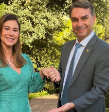Fernanda e Flávio Bolsonaro Foto: Reprodução/Instagram