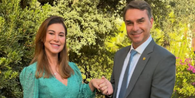 Fernanda e Fl&aacute;vio Bolsonaro Foto: Reprodu&ccedil;&atilde;o/Instagram