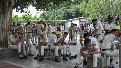 Heavy security deployment continued across central Delhi on Saturday (AFP)