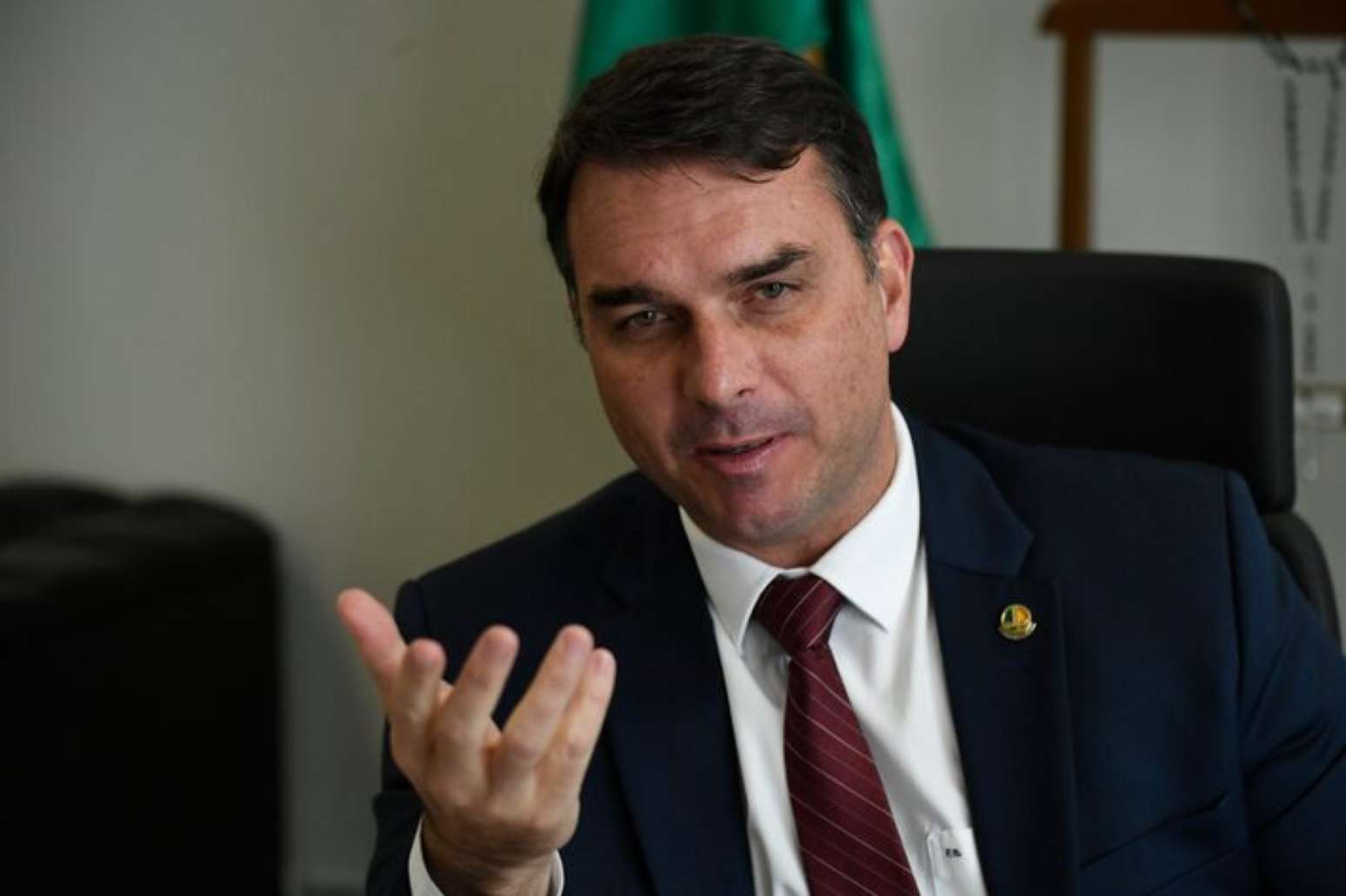 O candidato &agrave; Presid&ecirc;ncia da Rep&uacute;blica Fl&aacute;vio Bolsonaro (PL)